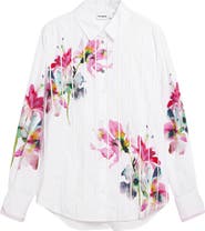 Desigual Placement Print Cotton Button-Up Shirt