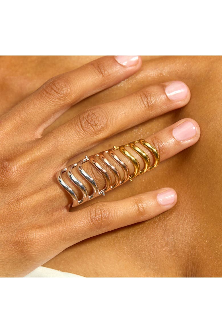 Tri Tone Waterfall Armour Ring, Alternate, color, Multi Color