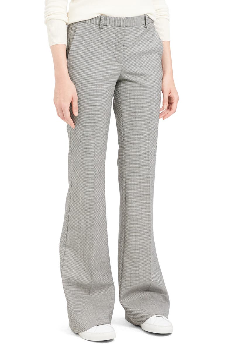 Theory Demitria 4 Houndstooth Flare Leg Stretch Wool Pants, Alternate, color,