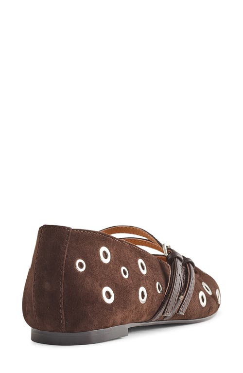 Madewell The Greta Eyelet Embellished Double Strap Ballet Flat In Brown