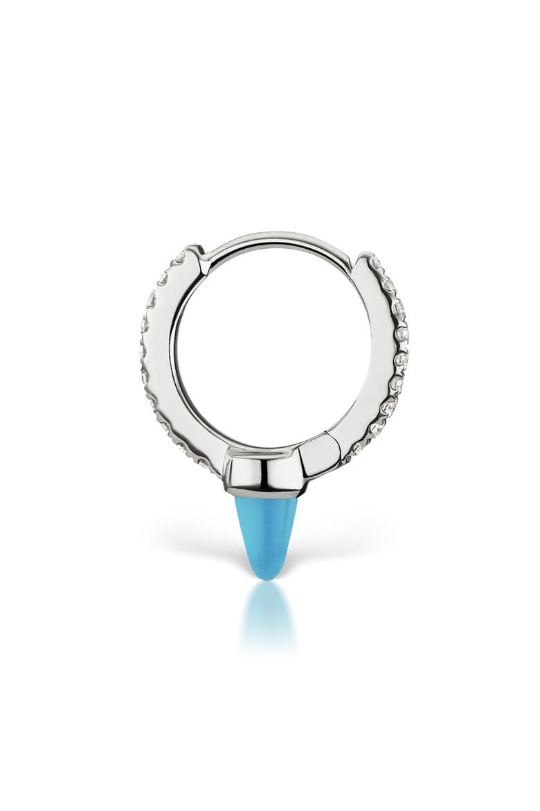 Single Short Spike Turquoise & Diamond Eternity Clicker, Alternate, color, WHITE GOLD