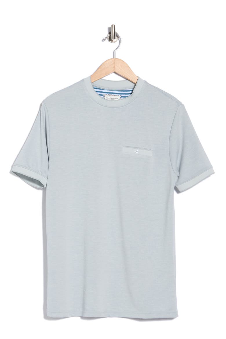 Tipped Crewneck Pocket T-Shirt, Alternate, color, GREY