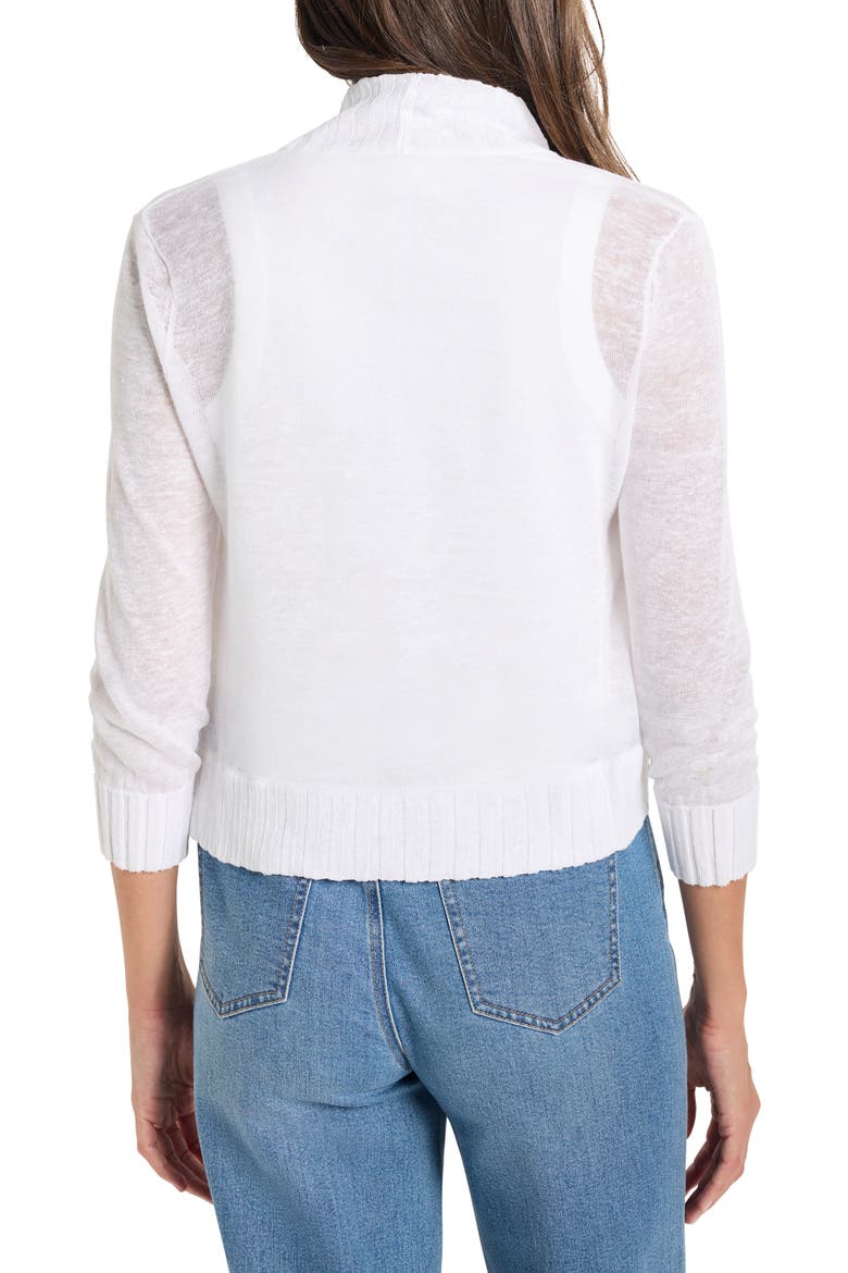 Linen Blend Bolero Cardigan, Alternate, color, PAPER WHITE