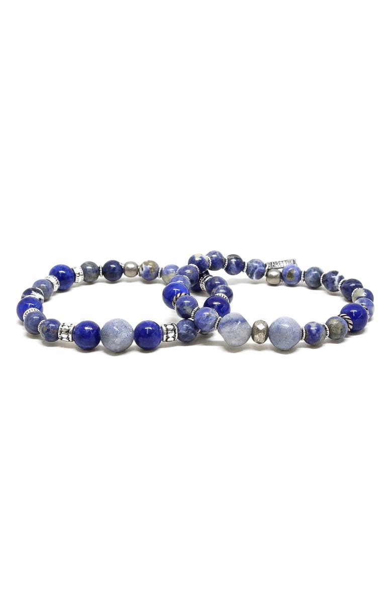 Mr. Ettika Ettika Men's Sodalite Bracelet Set, Main, color, 