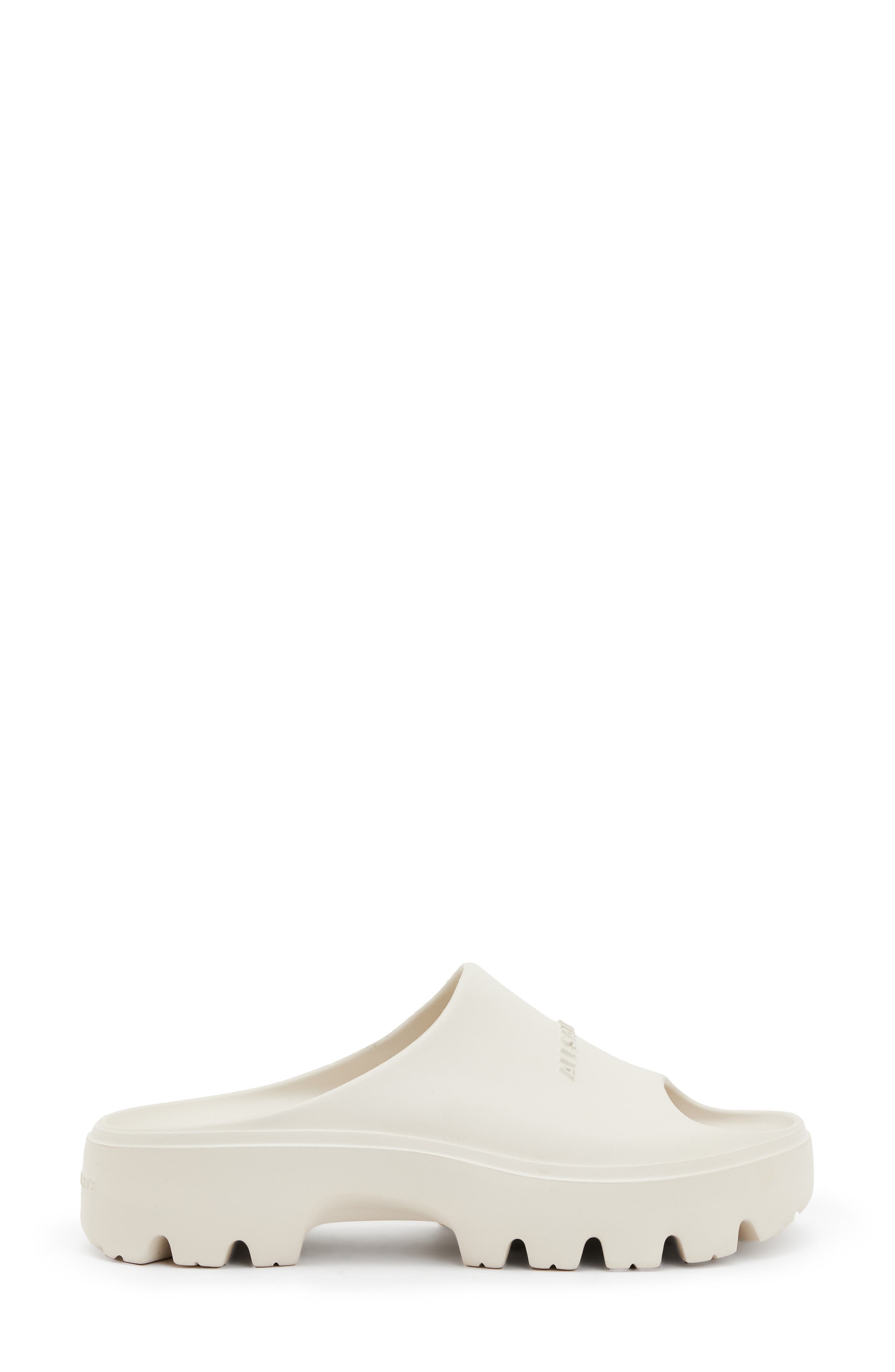 AllSaints Eclipse Flatform Slide Sandal, Alternate, color, Chalk White