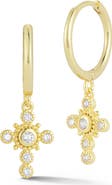 GLAZE JEWELRY 14K Gold Plated Silver Cross Huggie Hoop Earrings