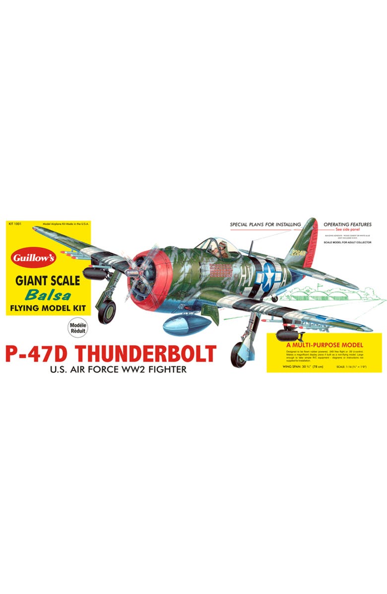 Guillow's P47D Thunderbolt Model Kit, Main, color, Multicolored