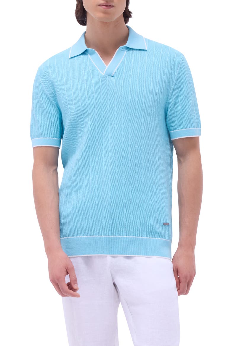 Johnny Collar Rib Polo, Main, color, TURQUOISE