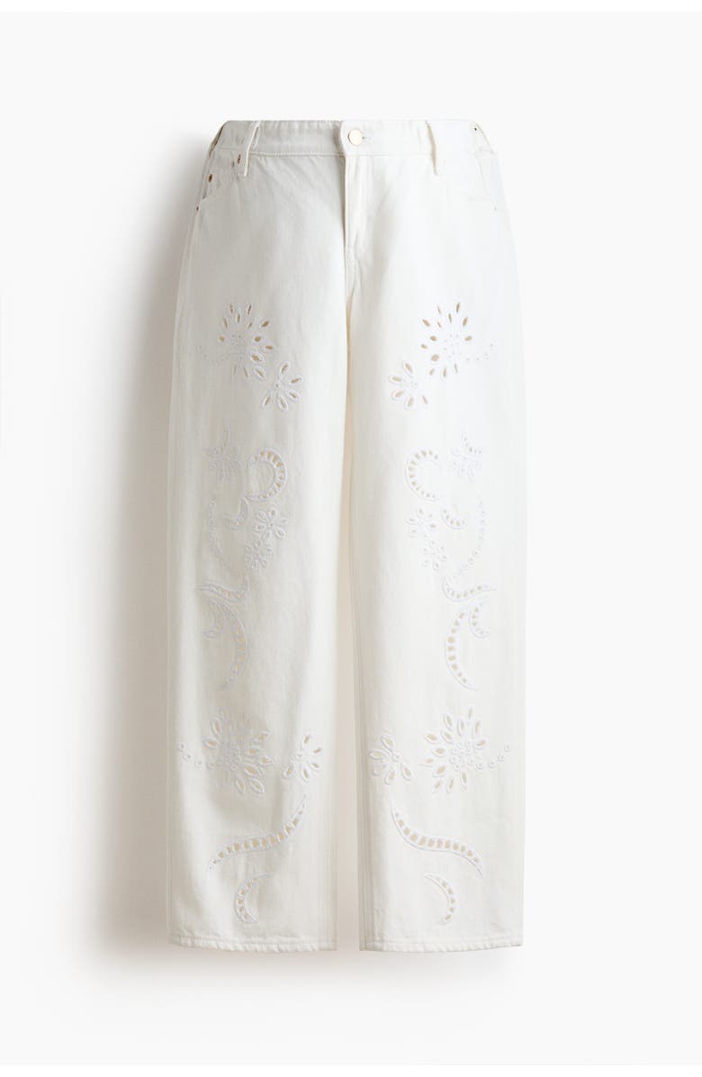 H&M Mama Straight Ankle Jeans, Main, color, White