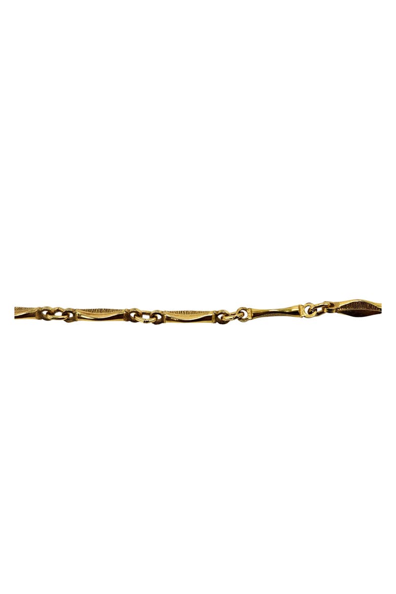 Vintage 1970s Gold Tone Long Station Chain Necklace, Alternate, color, gold