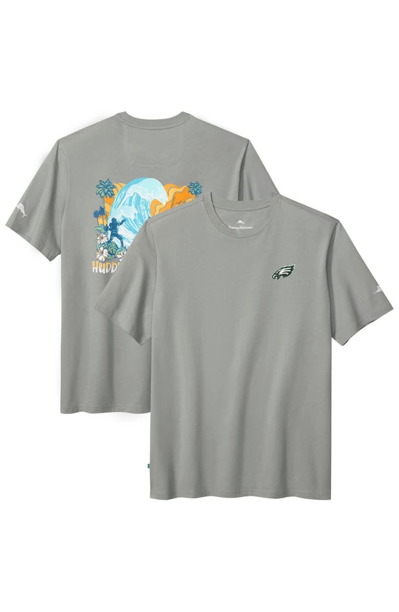 Tommy Bahama Men's Tommy Bahama Gray Philadelphia Eagles Huddle & Hang Tens T-Shirt, Main, color, Gray