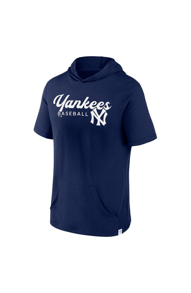 FANATICS Men's Fanatics Branded Navy New York Yankees Offensive Strategy Short Sleeve Pullover Hoodie, Alternate, color, 