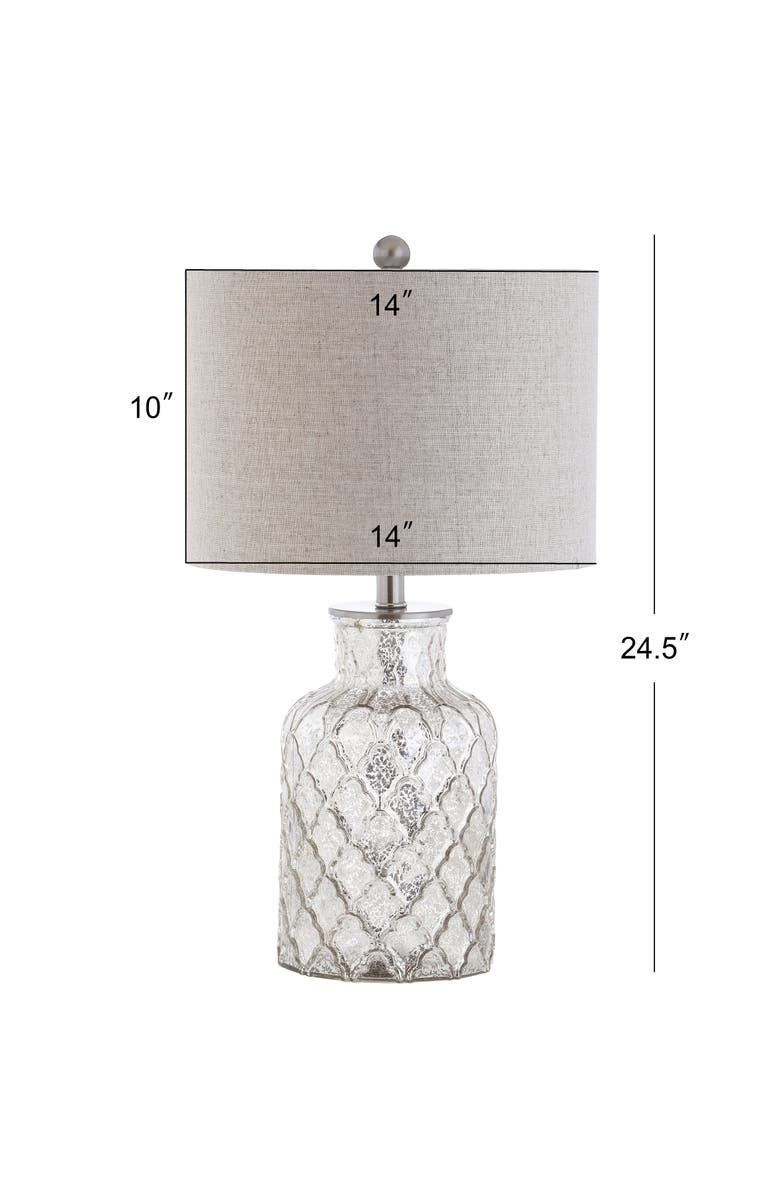 JONATHAN Y Alvord LED Glass Table Lamp, Alternate, color, Mercury Silver