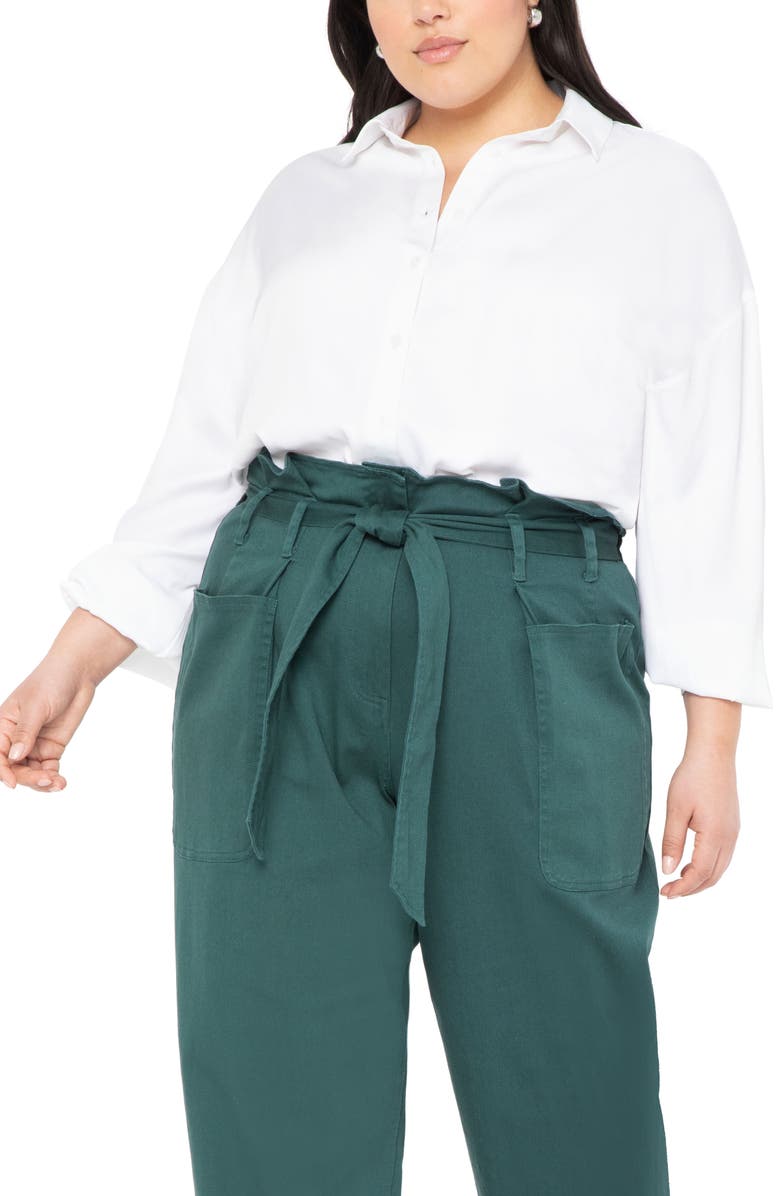 ELOQUII Relaxed Button-Up Georgette Blouse, Main, color, 