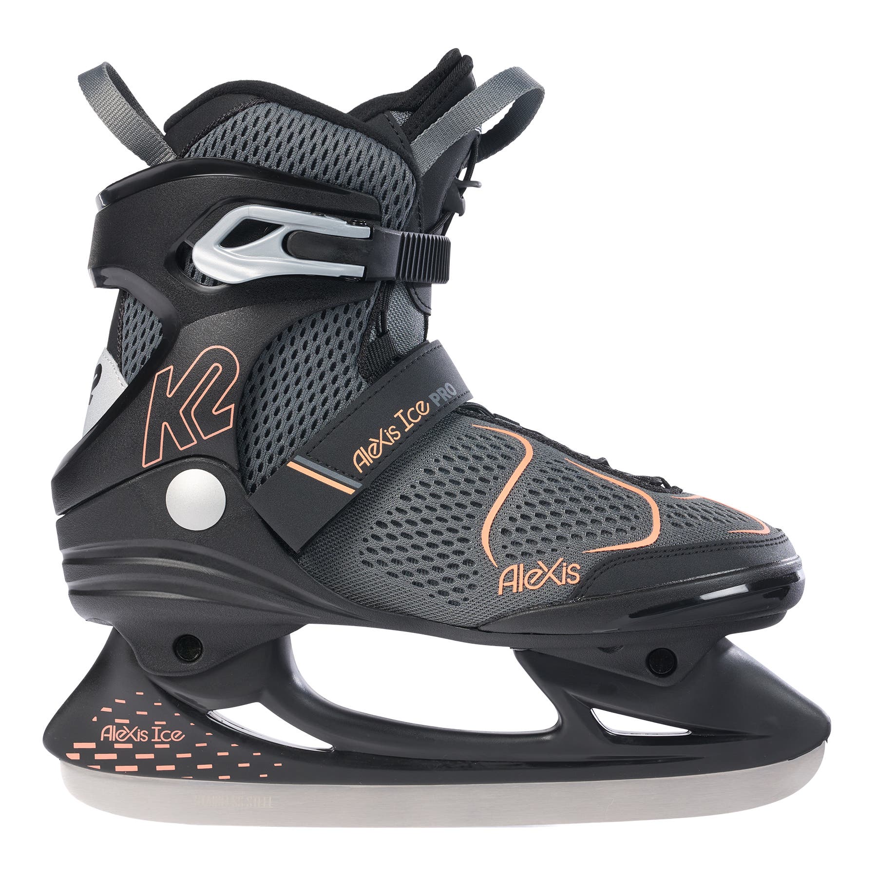 K2 Alexis Ice Pro Womens Ice Skates, Alternate, color, Gray/Peach