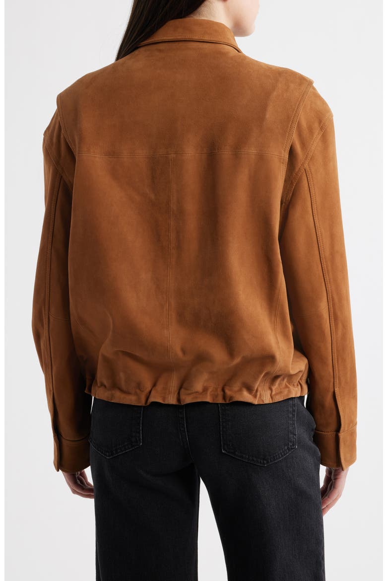 Suede Bubble Jacket, Alternate, color, COGNAC