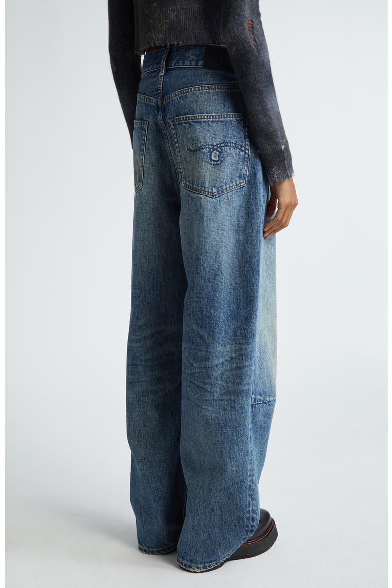Wayne Distressed Pleated Wide Leg Jeans, Alternate, color, DAWSON BLUE