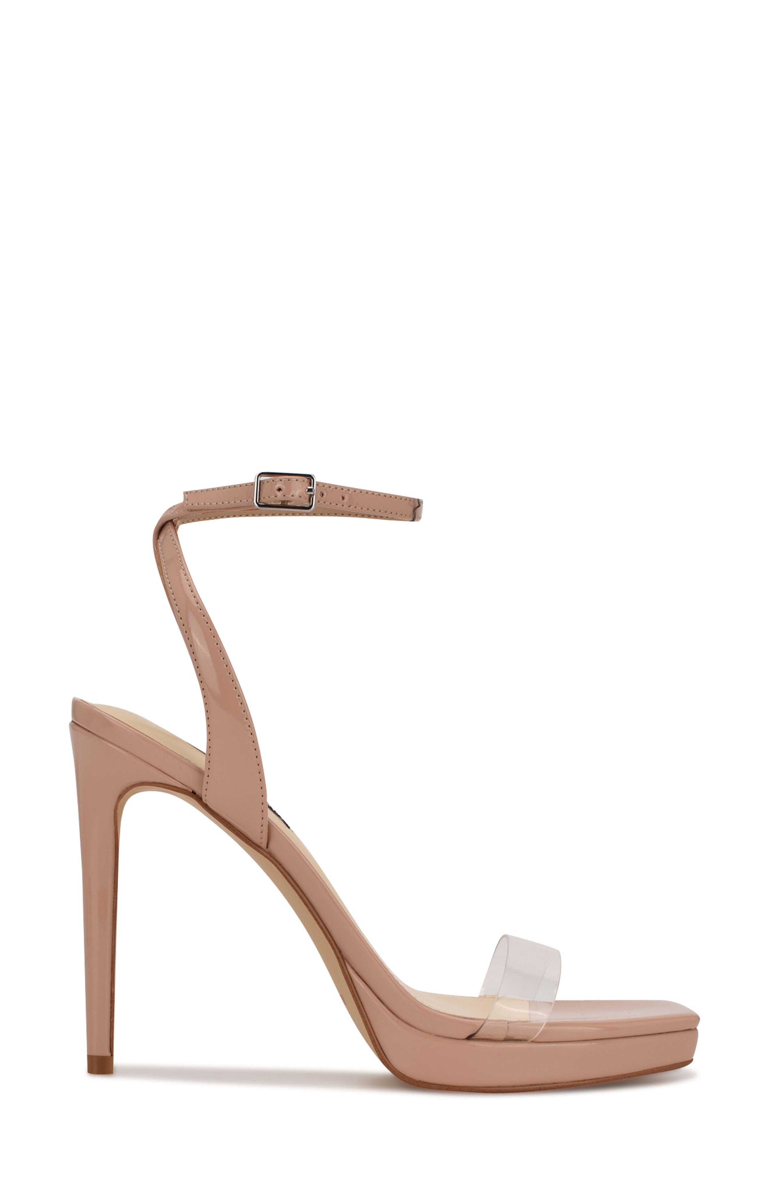 Zadie Square Toe Sandal, Alternate, color, NUDE PATENT/ CLEAR