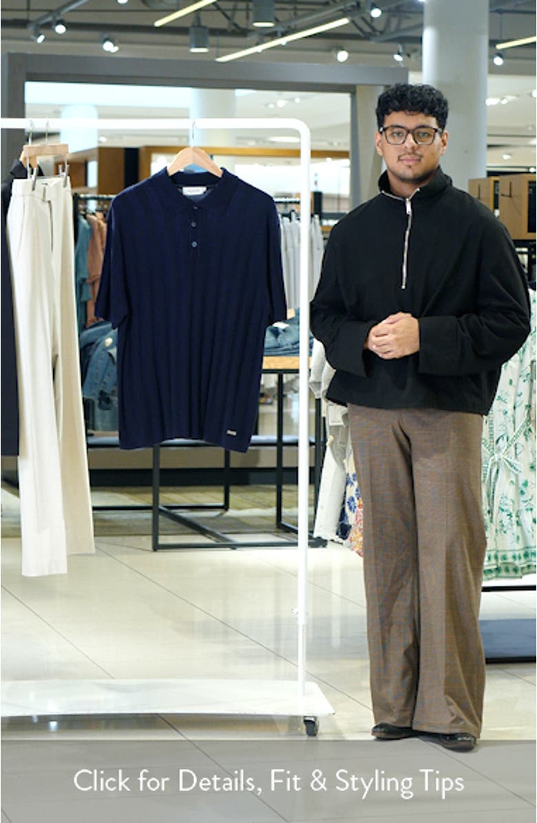Textured Stripe Polo Sweater, sales video thumbnail