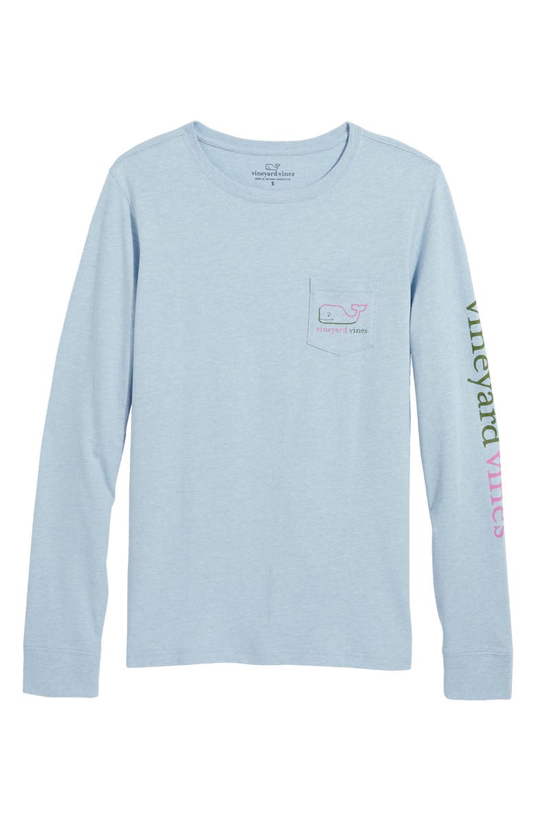 vineyard vines Ombré Whale Long Sleeve Cotton Graphic Pocket T-Shirt, Alternate, color,