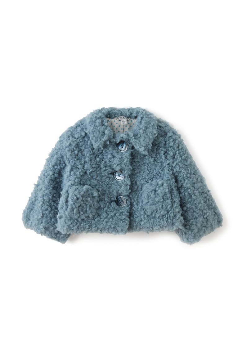 Brittany Teddy Bear Fleece Jacket, Main, color, BLUE