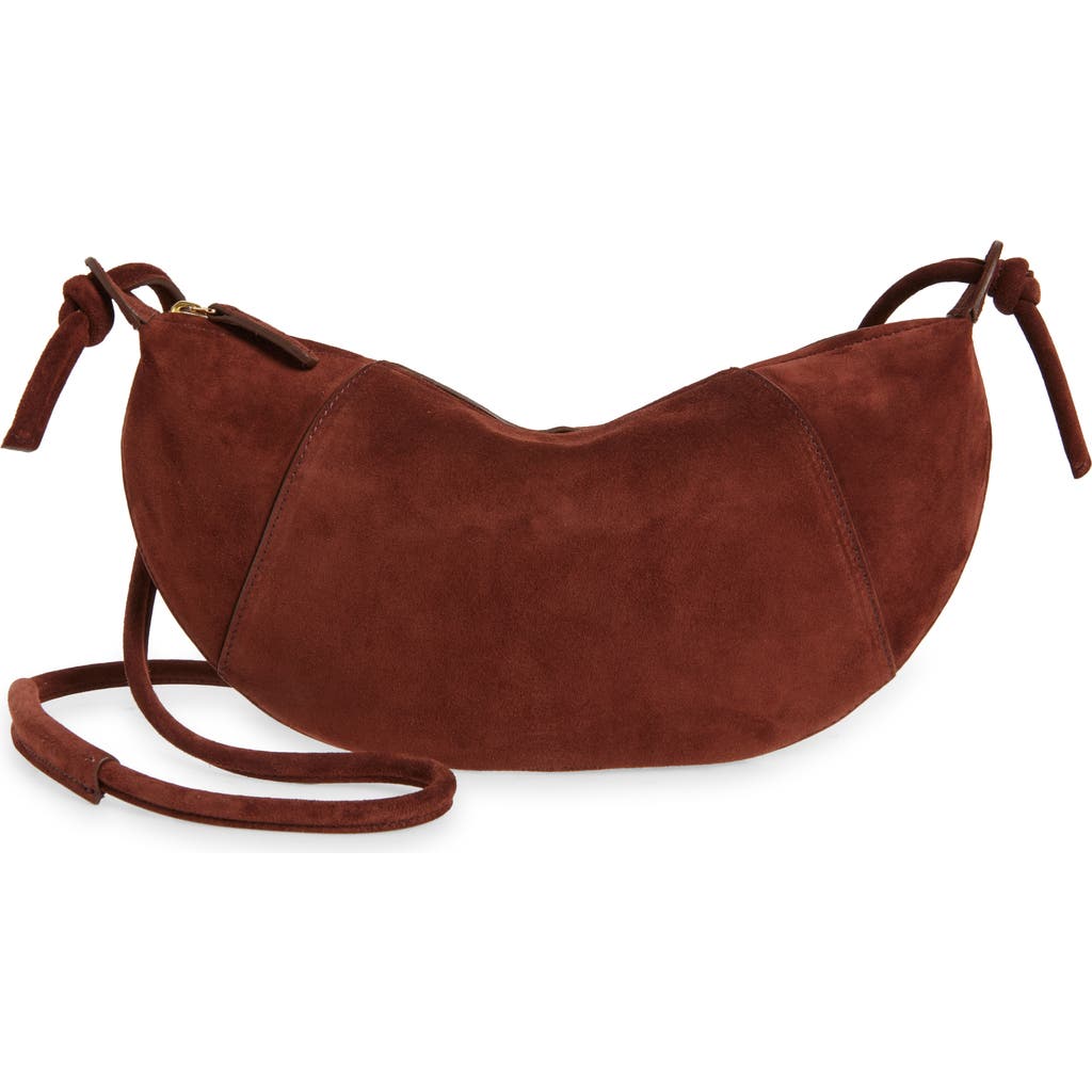 Mansur Gavriel Mini Fortuna Leather Crossbody Bag In Brown