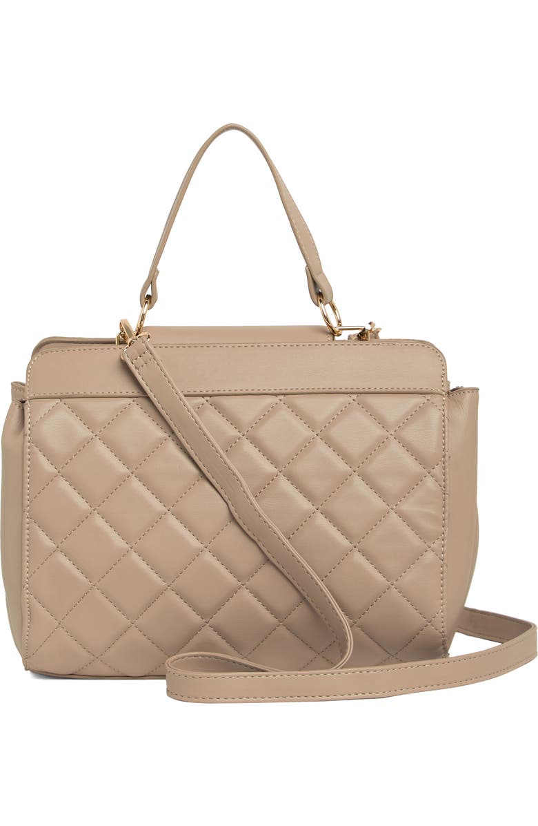 Badgley Mischka Collection Diamond Quilted Tote Bag, Alternate, color, Taupe