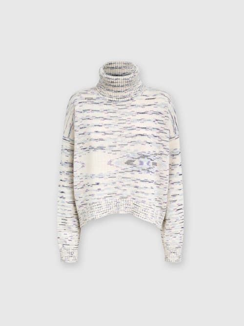 Missoni Heathered Cashmere Turtleneck Pullover In White & Multicoloured
