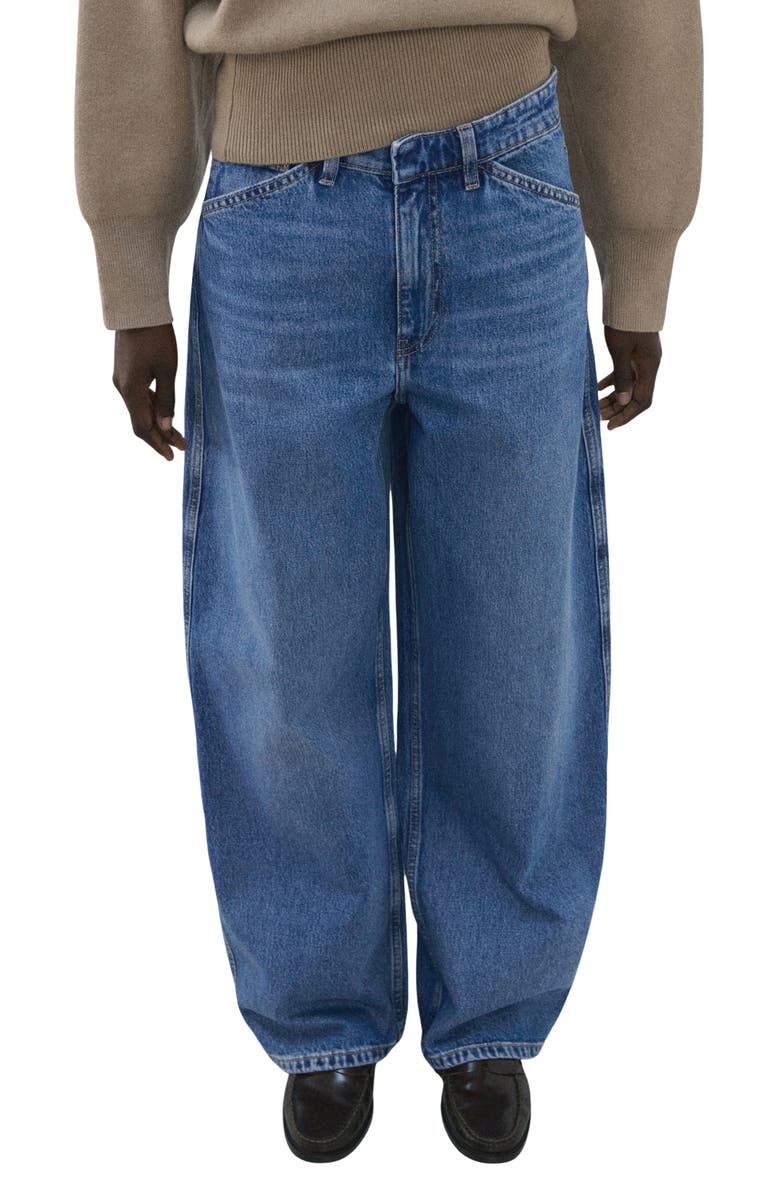 MANGO Mid Rise Balloon Jeans, Main, color, Medium Blue