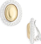 Karine Sultan Two-Tone Oval Clip-On Earrings