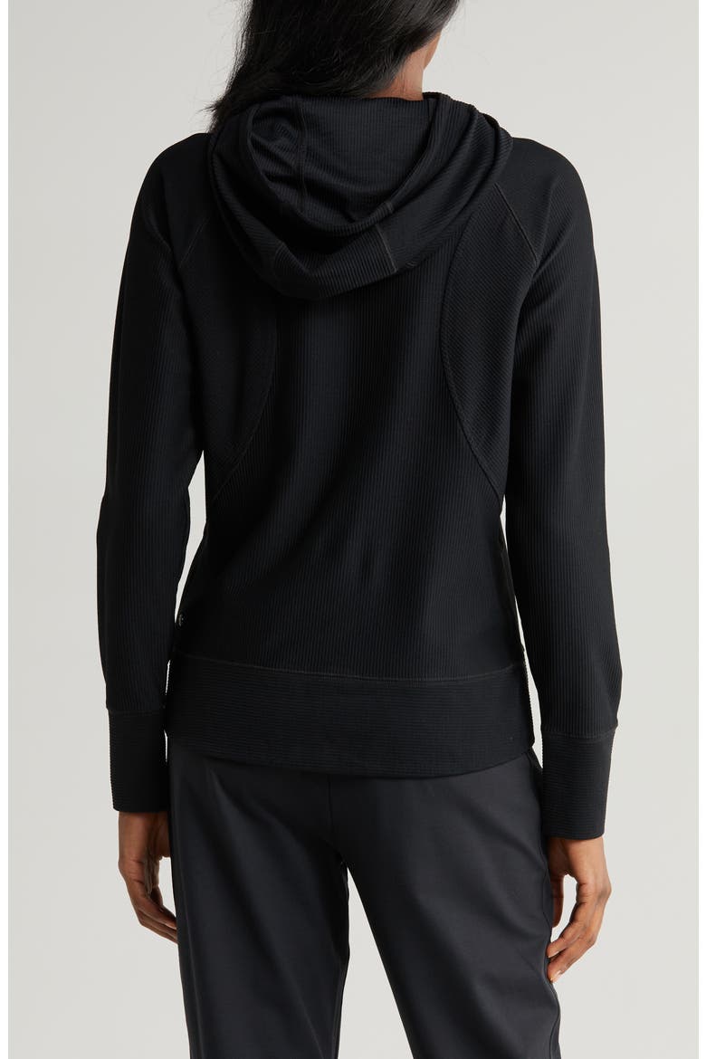 Echo Ottoman Rib Zip Hoodie, Alternate, color, BLACK