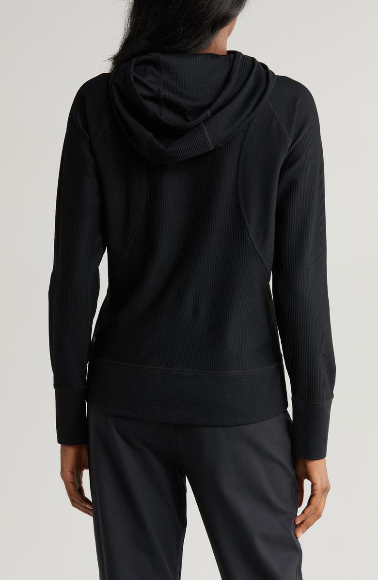 Zella Echo Ottoman Rib Zip Hoodie, Alternate, color,