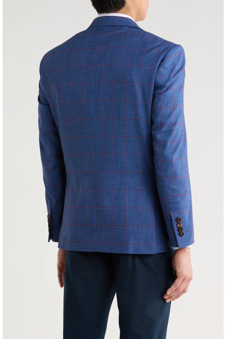 Slim Fit Windowpane Blazer, Alternate, color, INDIGO