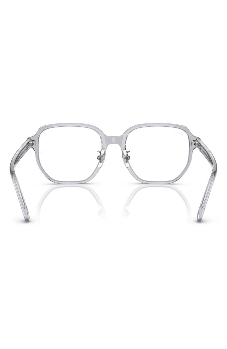Ray-Ban 54mm Irregular Optical Glasses, Alternate, color, Transparent Grey