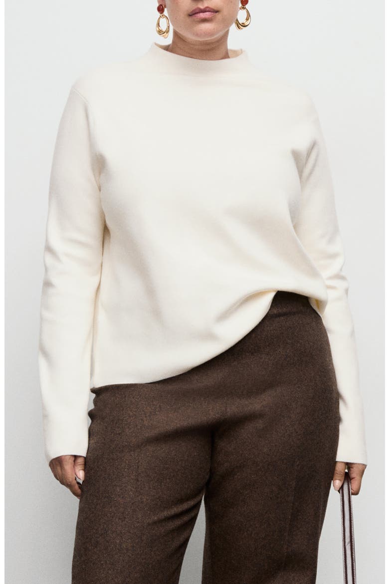 Mock Neck Sweater, Alternate, color, ECRU
