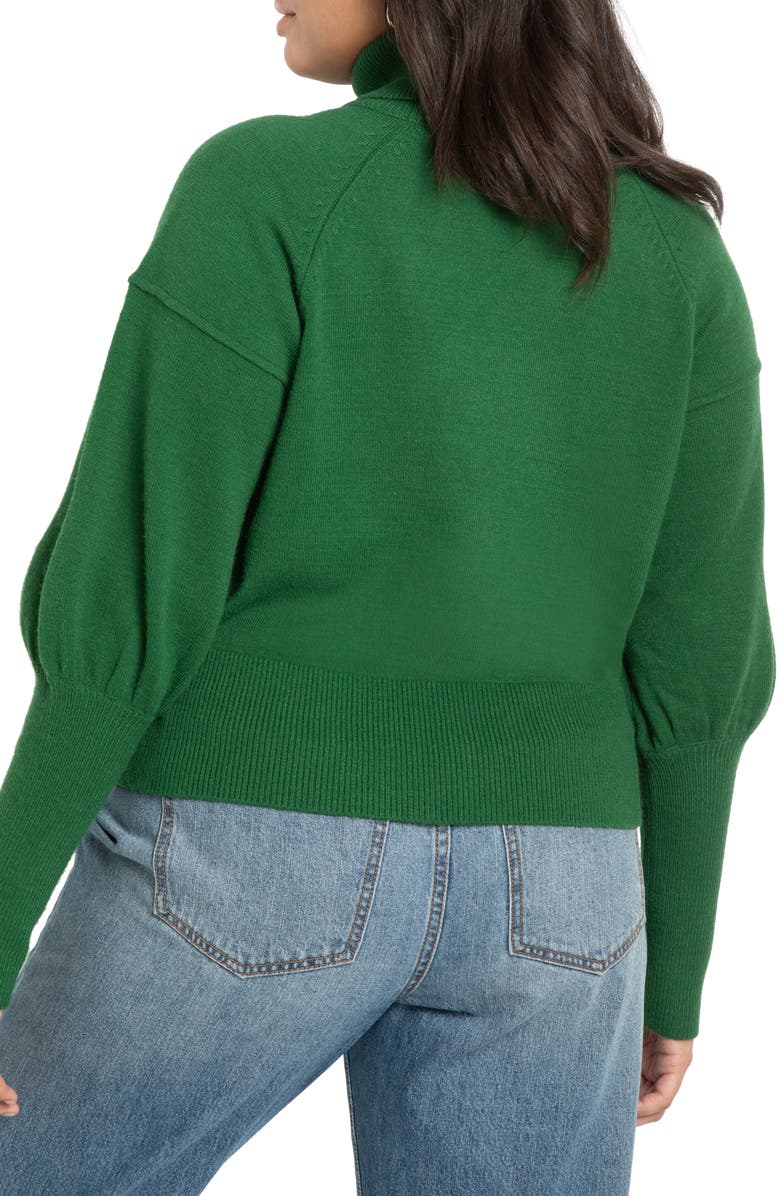 ELOQUII Juliet Sleeve Turtleneck Sweater, Alternate, color, 