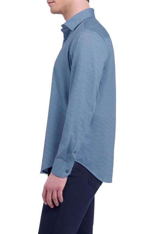 Bugatchi James Ooohcotton® Herringbone Button-up Shirt In Blue