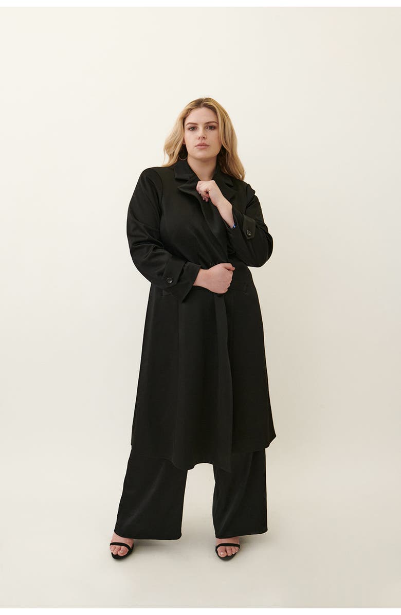 Gabriella Rossetti Caterina Stretch Satin Coat, Main, color,