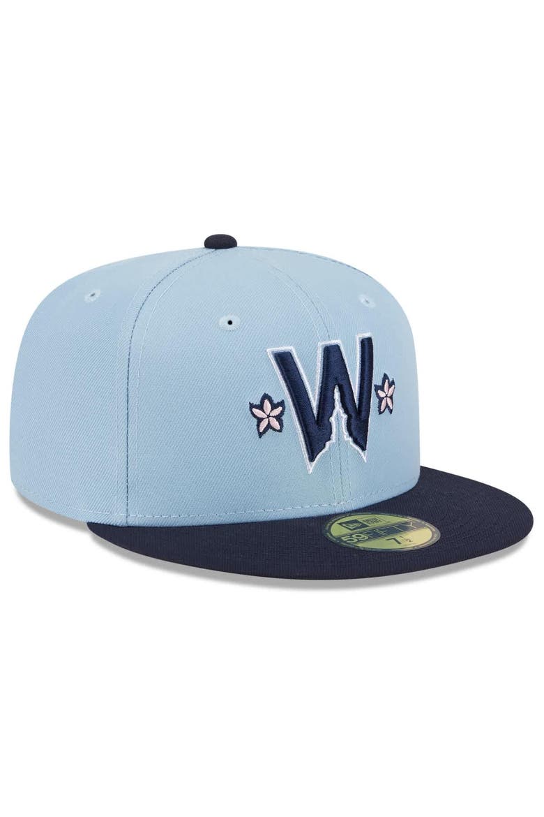 Men's New Era Light Blue/Navy Washington Nationals 2025 City Connect 59FIFTY Fitted Hat, Alternate, color, Light Blue