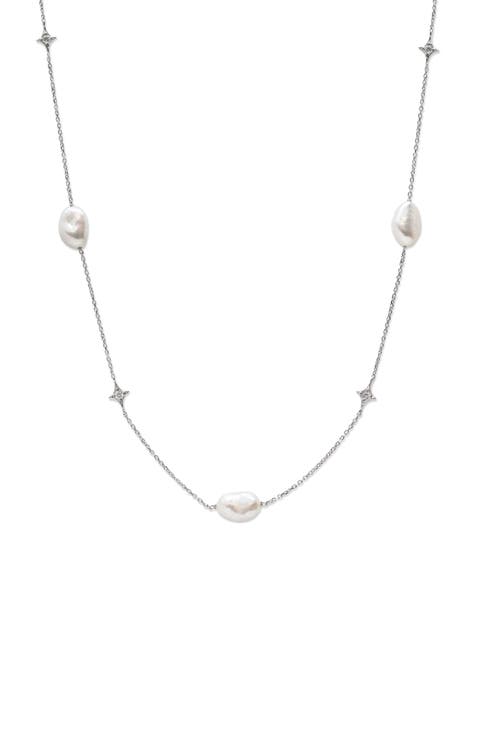 Emilia Gothic Star Cultured Pearl Necklace