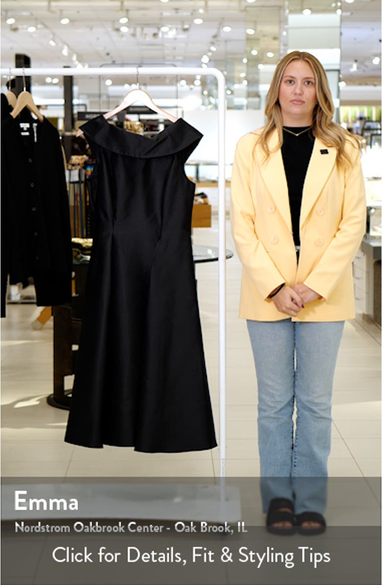 Roll Neck Mikado Fit & Flare Dress, sales video thumbnail