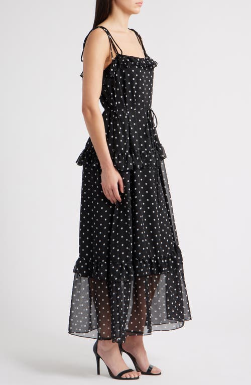 Julia Jordan Polka Dot Tiered Maxi Dress