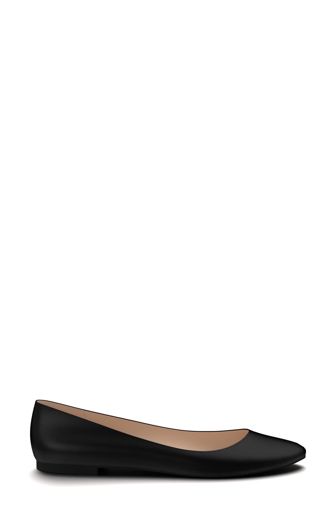 Ballet Flat, Alternate, color, BLACK LEATHER