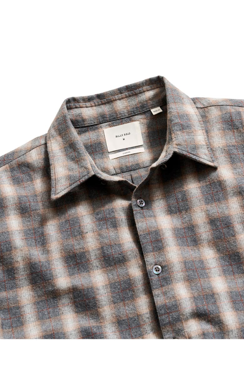 Billy Reid Mélange Plaid Button-Up Shirt, Alternate, color, Grey Multi