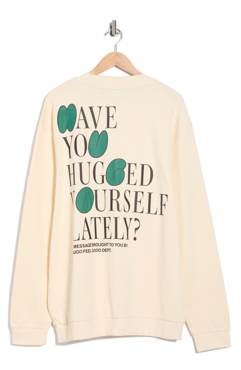 HUGO Nately Crewneck Sweatshirt, Alternate, color, Whisper White