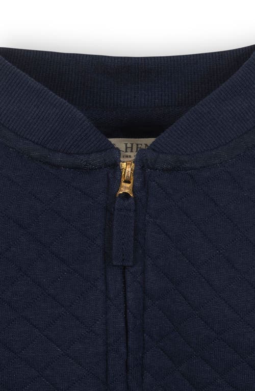 Hope & Henry Kids' Quilted Zip-up Bomber Jacket In Black