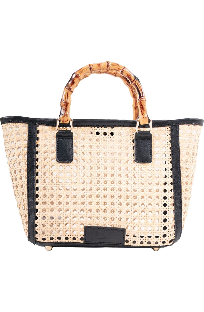 Jelavu Bristol Woven Cane Tote Bag, Main, color, Black