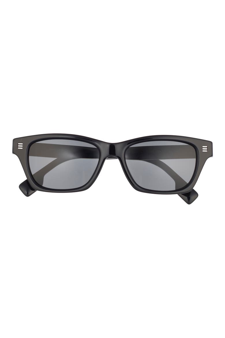 53mm Square Sunglasses, Main, color, BLACK