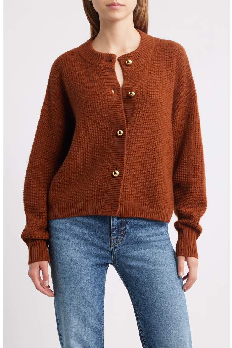 Wool & Cashmere Cardigan, Main, color, RUST