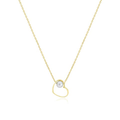 Pearl Open Heart Necklace